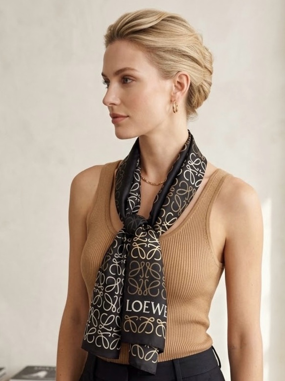 Loewe Silk Logo-Print Scarf